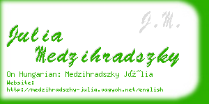 julia medzihradszky business card